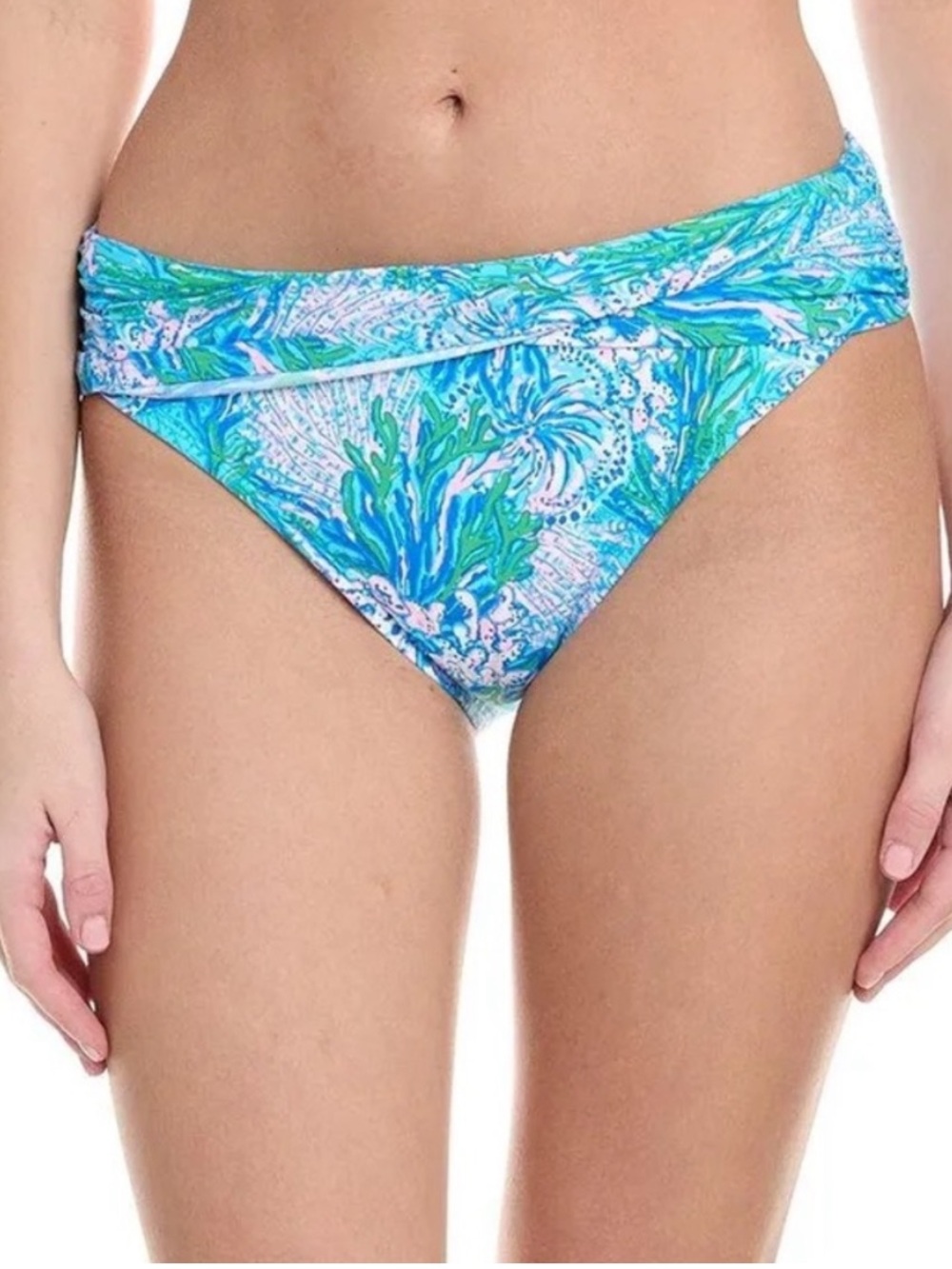 NWT Lilly Pulitzer Lagoon Swim Sarong Hipster Bottom in Strong Current Sea SZ 12